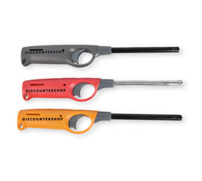 Discountershop Gasaansteker Set van 3 Grijs Rood en Oranje voor BBQ Discountershop Gasaansteker Set van 3 Grijs Rood en Oranje voor BBQ