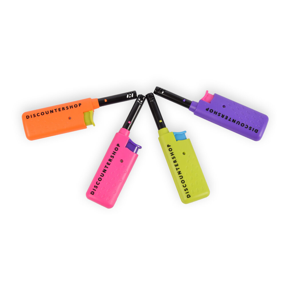 Discountershop Mini Lighter Set of 4, Refillable Purple, Pink, Green and Orange Lighters for BBQ, Camping and Outdoor Cooking Discountershop Mini Lighter Set of 4, Refillable Purple, Pink, Green and Orange Lighters for BBQ, Camping and Outdoor Cooking