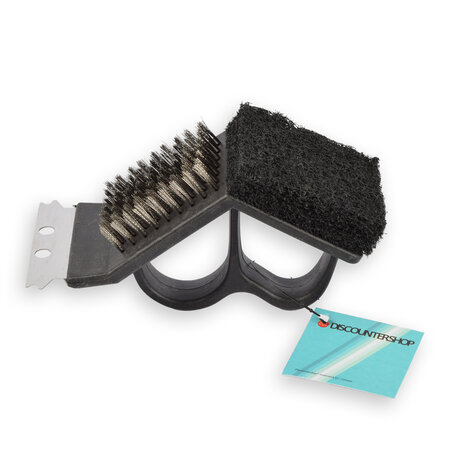 Discountershop BBQ Borstel - Zwart & Zilver - Grillreiniging - Schoonmaakborstel - 17cm x 7cm x 9cm - Compact & Lichtgewicht Discountershop BBQ Borstel - Zwart & Zilver - Grillreiniging - Schoonmaakborstel - 17cm x 7cm x 9cm - Compact & Lichtgewicht