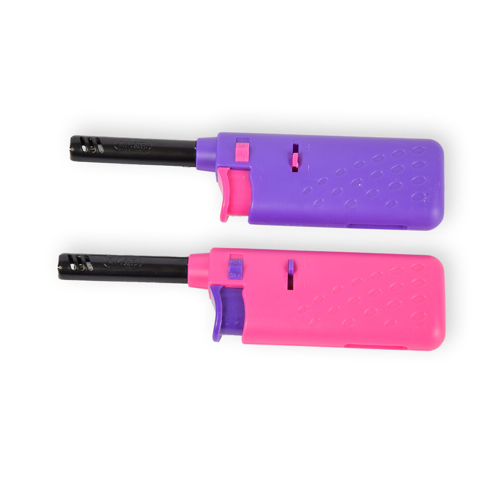 Discountershop Mini Lighter Set, Refillable Purple and Pink 14 x 3 cm for BBQ, Camping, Picnic and Outdoor Activities Discountershop Mini Lighter Set, Refillable Purple and Pink 14 x 3 cm for BBQ, Camping, Picnic and Outdoor Activities