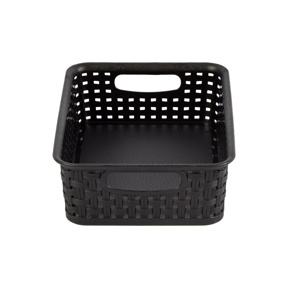Discountershop Black Storage Box with Handles - Practical and Stylish - 20cm x 15cm x 6cm - 1 Piece - Storage Baskets Discountershop Black Storage Box with Handles - Practical and Stylish - 20cm x 15cm x 6cm - 1 Piece - Storage Baskets