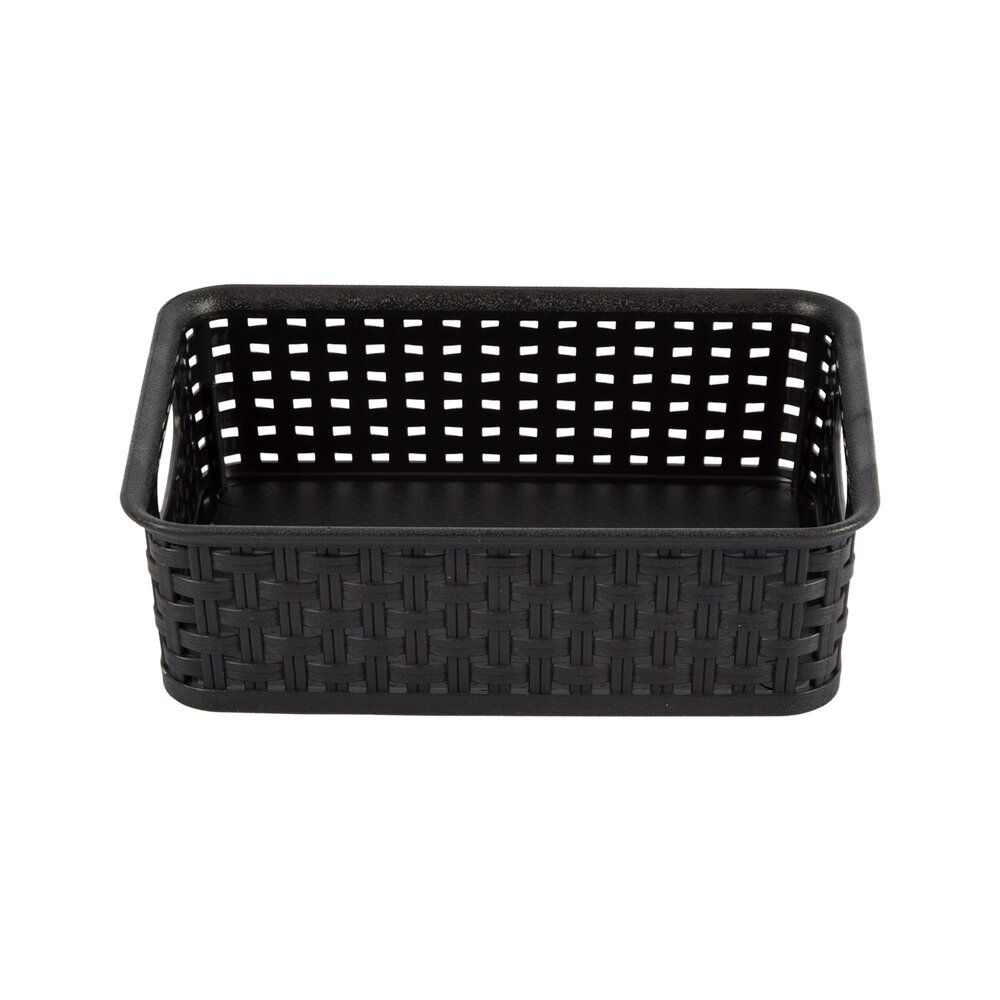 Discountershop Black Storage Box with Handles - Practical and Stylish - 20cm x 15cm x 6cm - 1 Piece - Storage Baskets Discountershop Black Storage Box with Handles - Practical and Stylish - 20cm x 15cm x 6cm - 1 Piece - Storage Baskets