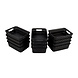 Discountershop Dark baskets with Handles - Handy and Elegant - 20cm x 15cm x 6cm - 12 pieces - Storage Buckets