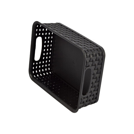 Discountershop Bulkverpakking van 15 Zwarte Manden met Handvatten - 20cm x 15cm x 6cm - 750g - Praktische Opbergboxen Discountershop Bulkverpakking van 15 Zwarte Manden met Handvatten - 20cm x 15cm x 6cm - 750g - Praktische Opbergboxen