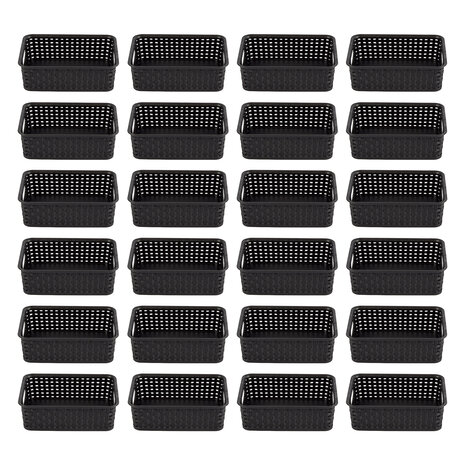 Discountershop 24x Trendy Zwart Opbergbakje met Handvatten | Praktische Mand voor Speelgoed & Knutselbenodigdheden - 20cm x 15cm x 6cm Discountershop 24x Trendy Zwart Opbergbakje met Handvatten | Praktische Mand voor Speelgoed & Knutselbenodigdheden - 20cm x 15cm x 6cm