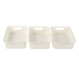 Discountershop 3 Witte Opbergmanden (20cm x 15cm x 6cm): Ideaal voor in Kasten, op Planken en Bureaus. Discountershop 3 Witte Opbergmanden (20cm x 15cm x 6cm): Ideaal voor in Kasten, op Planken en Bureaus.