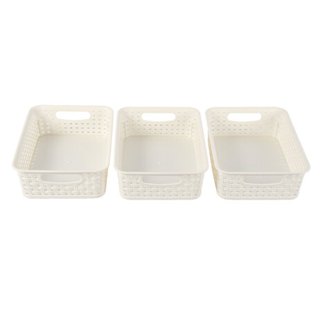 Discountershop 3 Witte Opbergmanden (20cm x 15cm x 6cm): Ideaal voor in Kasten, op Planken en Bureaus. Discountershop 3 Witte Opbergmanden (20cm x 15cm x 6cm): Ideaal voor in Kasten, op Planken en Bureaus.