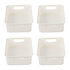 4x Luxury White Storage Baskets | Compact Plastic Baskets for Toys & Craft Supplies - 20cm x 15cm x 6cm 4x Luxury White Storage Baskets | Compact Plastic Baskets for Toys & Craft Supplies - 20cm x 15cm x 6cm