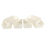 Discountershop 6 Witte Opbergmanden met Handvatten | 20cm x 15cm x 6cm | Draagbaar & Gemakkelijk te Gebruiken! Discountershop 6 Witte Opbergmanden met Handvatten | 20cm x 15cm x 6cm | Draagbaar & Gemakkelijk te Gebruiken!