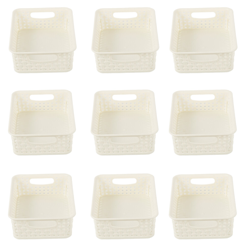 Discountershop Organiseer je Woning met 9 Witte Opbergmanden (1.65L) | Speelgoed & Knutselspullen - 20cm x 15cm x 6cm Discountershop Organiseer je Woning met 9 Witte Opbergmanden (1.65L) | Speelgoed & Knutselspullen - 20cm x 15cm x 6cm