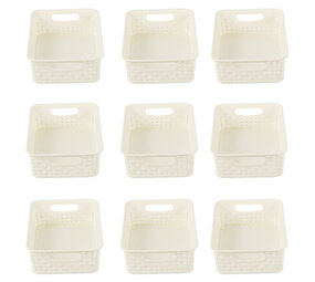 Discountershop Organize your Home with 9 White Storage Baskets (1.65L) | Toys & Craft Supplies - 20cm x 15cm x 6cm Discountershop Organize your Home with 9 White Storage Baskets (1.65L) | Toys & Craft Supplies - 20cm x 15cm x 6cm