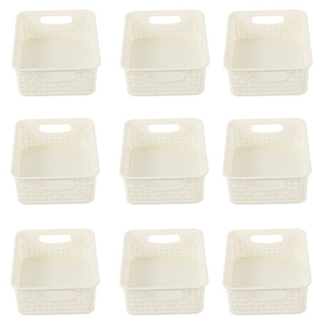 Discountershop Organiseer je Woning met 9 Witte Opbergmanden (1.65L) | Speelgoed & Knutselspullen - 20cm x 15cm x 6cm Discountershop Organiseer je Woning met 9 Witte Opbergmanden (1.65L) | Speelgoed & Knutselspullen - 20cm x 15cm x 6cm
