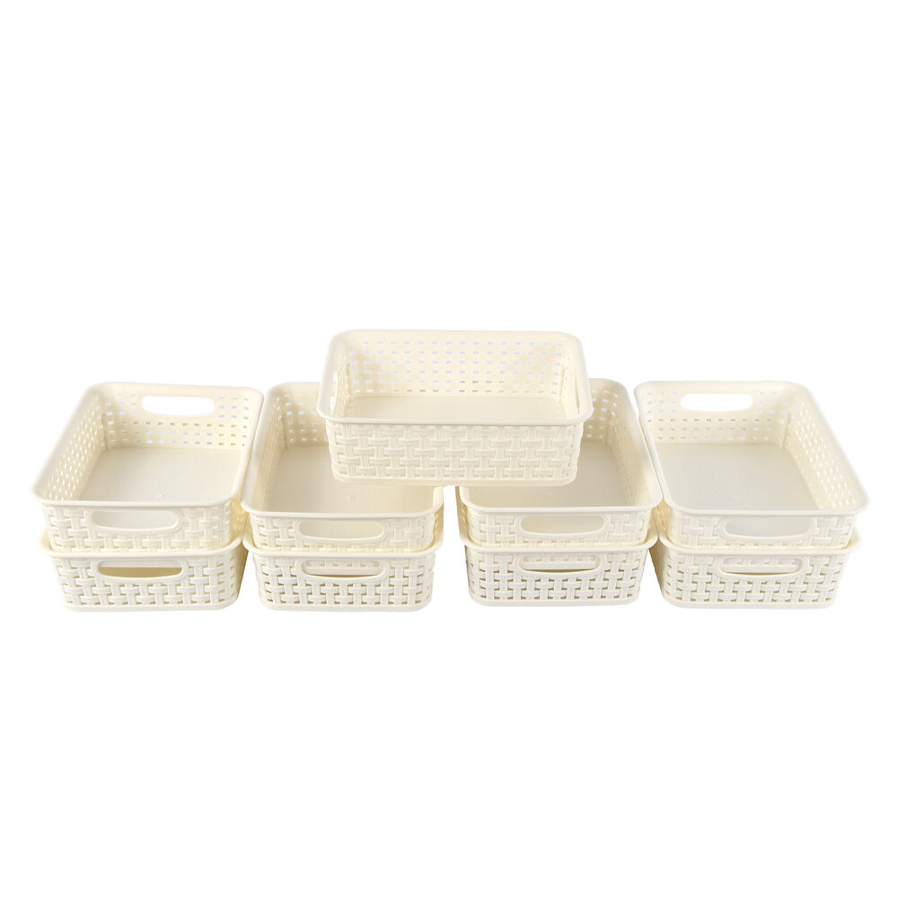 Discountershop Organize your Home with 9 White Storage Baskets (1.65L) | Toys & Craft Supplies - 20cm x 15cm x 6cm Discountershop Organize your Home with 9 White Storage Baskets (1.65L) | Toys & Craft Supplies - 20cm x 15cm x 6cm