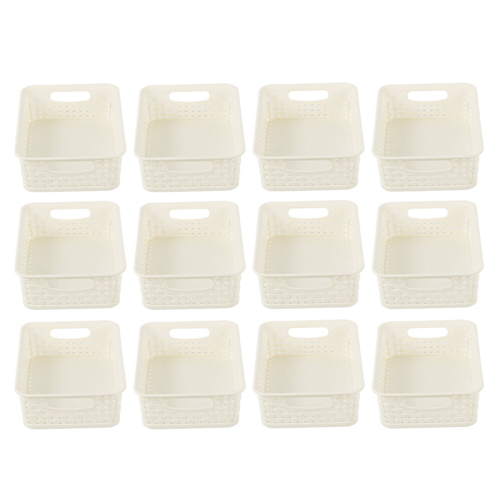 Discountershop 12x Praktische Witte Opbergboxjes (600g): Stapelbaar, Licht en Eenvoudig Draagbaar! Afmetingen - 20cm x 15cm x 6cm - 1.65L per stuk Discountershop 12x Praktische Witte Opbergboxjes (600g): Stapelbaar, Licht en Eenvoudig Draagbaar! Afmetingen - 20cm x 15cm x 6cm - 1.65L per stuk