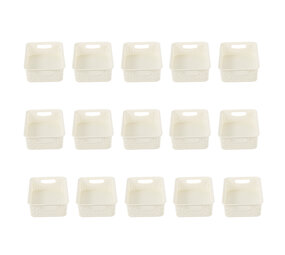 Discountershop 15 White Storage Baskets (750g): Compact, Light & Portable - 20cm x 15cm x 6cm - 1.65L per Basket Discountershop 15 White Storage Baskets (750g): Compact, Light & Portable - 20cm x 15cm x 6cm - 1.65L per Basket