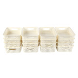 Discountershop Stylish Baskets - 16 Pieces White (20cm x 15cm x 6cm) | For Toys & Craft Supplies Discountershop Stylish Baskets - 16 Pieces White (20cm x 15cm x 6cm) | For Toys & Craft Supplies