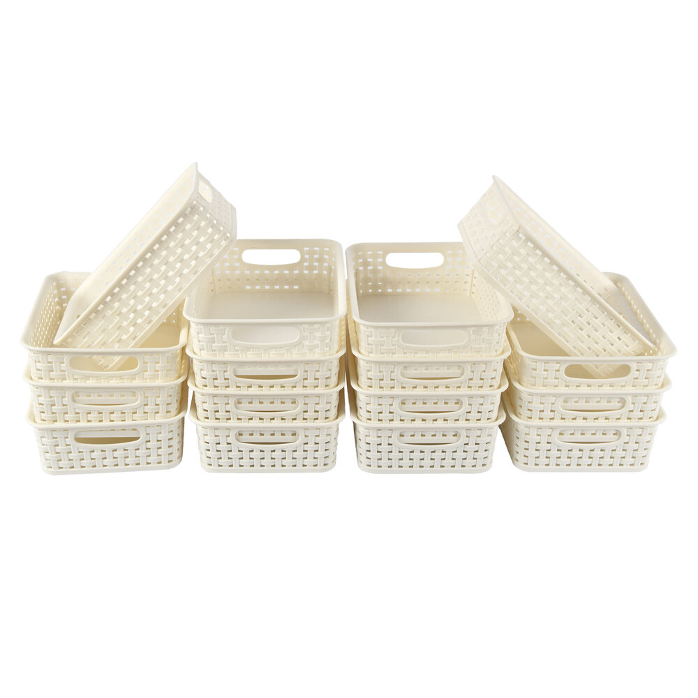 Discountershop Stijlvolle Manden - 16 Stuks Wit (20cm x 15cm x 6cm) | Voor Speelgoed & Knutselspullen Discountershop Stijlvolle Manden - 16 Stuks Wit (20cm x 15cm x 6cm) | Voor Speelgoed & Knutselspullen