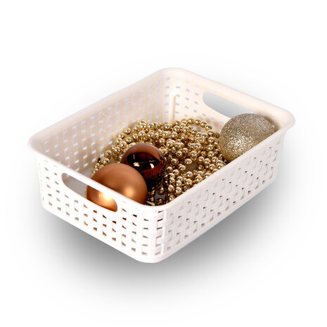 Discountershop Stylish Baskets - 16 Pieces White (20cm x 15cm x 6cm) | For Toys & Craft Supplies Discountershop Stylish Baskets - 16 Pieces White (20cm x 15cm x 6cm) | For Toys & Craft Supplies