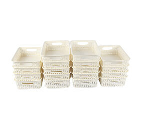Discountershop Organize your Space with 18 White Storage Baskets - 20cm x 15cm x 6cm! Store Toys & Crafts Neatly! Discountershop Organize your Space with 18 White Storage Baskets - 20cm x 15cm x 6cm! Store Toys & Crafts Neatly!