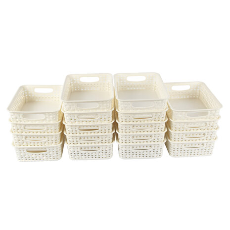 Discountershop Organiseer je Ruimte met 18 Witte Opbergmanden - 20cm x 15cm x 6cm!  Speelgoed & Knutsel Netjes Opbergen! Discountershop Organiseer je Ruimte met 18 Witte Opbergmanden - 20cm x 15cm x 6cm!  Speelgoed & Knutsel Netjes Opbergen!