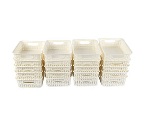 Discountershop Houd je Huis Georganiseerd: 20 Witte Opbergmanden (20x15x6cm) - Perfect voor Speelgoed & Knutselspullen! Discountershop Houd je Huis Georganiseerd: 20 Witte Opbergmanden (20x15x6cm) - Perfect voor Speelgoed & Knutselspullen!