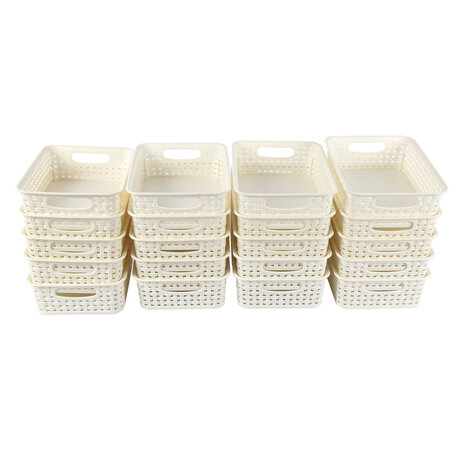 Discountershop Houd je Huis Georganiseerd: 20 Witte Opbergmanden (20x15x6cm) - Perfect voor Speelgoed & Knutselspullen! Discountershop Houd je Huis Georganiseerd: 20 Witte Opbergmanden (20x15x6cm) - Perfect voor Speelgoed & Knutselspullen!