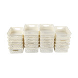 Discountershop Slimme Witte Opbergmanden met Handvatten - 20x15x6cm, 22 stuks voor Opruimen Discountershop Slimme Witte Opbergmanden met Handvatten - 20x15x6cm, 22 stuks voor Opruimen