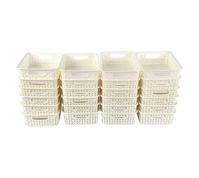 Discountershop Handy Storage Bins - White - 20x15x6cm - 24 Pieces | For Toys & Craft Supplies Discountershop Handy Storage Bins - White - 20x15x6cm - 24 Pieces | For Toys & Craft Supplies