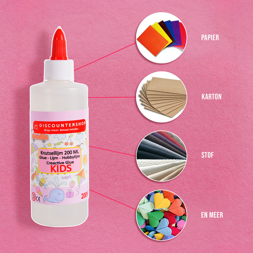 Discountershop Craft Glue 200ml School Glue, Slime Glue & Craft Glue | Washable ideal for making slime Clear craft glue - All purpose glue - Glue - Kinderglue - Crafts Discountershop Craft Glue 200ml School Glue, Slime Glue & Craft Glue | Washable ideal for making slime Clear craft glue - All purpose glue - Glue - Kinderglue - Crafts