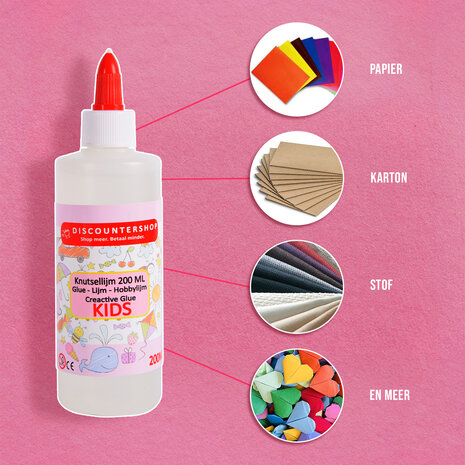 Discountershop Craft Glue 200ml School Glue, Slime Glue & Craft Glue | Washable ideal for making slime Clear craft glue - All purpose glue - Glue - Kinderglue - Crafts Discountershop Craft Glue 200ml School Glue, Slime Glue & Craft Glue | Washable ideal for making slime Clear craft glue - All purpose glue - Glue - Kinderglue - Crafts