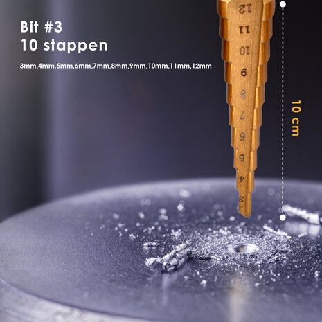 Discountershop Boorset | Borenset | voor Metaal | Booraccessoires | HSS-TiN | 3 Bits met Meerdere Stappen | voor Klussen en Huishouden | 8cm*2cm*10cm Discountershop Boorset | Borenset | voor Metaal | Booraccessoires | HSS-TiN | 3 Bits met Meerdere Stappen | voor Klussen en Huishouden | 8cm*2cm*10cm