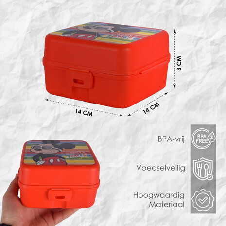 Disney Broodtrommel kind | 14cm*8cm*14cm | Lunchtrommel | Rode | Brooddoos | kunstof | 1.5 liter Disney Broodtrommel kind | 14cm*8cm*14cm | Lunchtrommel | Rode | Brooddoos | kunstof | 1.5 liter