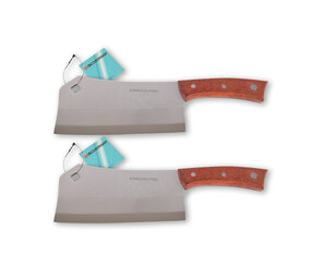 Discountershop Moderne Keukenhakmes en Koksmes Set - 31cmx8cm - Stijlvolle Toevoeging aan je Keukengereedschap - 2 stuks Discountershop Moderne Keukenhakmes en Koksmes Set - 31cmx8cm - Stijlvolle Toevoeging aan je Keukengereedschap - 2 stuks