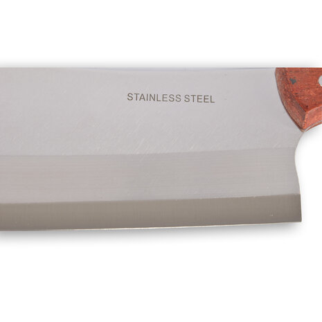 Discountershop Robuust RVS en Houten Keukenbijl Hakmes - 1 Stuks - Vleesmes - 400g - 8cm Breedte – Koksmes - 31cm Hoogte Discountershop Robuust RVS en Houten Keukenbijl Hakmes - 1 Stuks - Vleesmes - 400g - 8cm Breedte – Koksmes - 31cm Hoogte