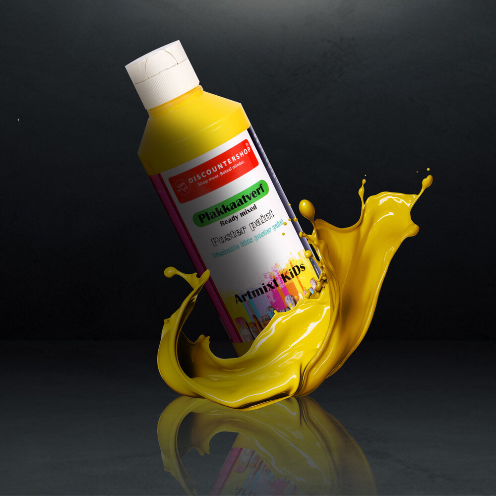 Discountershop Poster Paint Set | 5 Pieces Yellow Poster Paint | Height 16 cm | 250 ml Each Bottle | For Wood Paper Cardboard Stone Plaster Metal Plastic | Bright Colors | Opaque | Ready to Use Discountershop Poster Paint Set | 5 Pieces Yellow Poster Paint | Height 16 cm | 250 ml Each Bottle | For Wood Paper Cardboard Stone Plaster Metal Plastic | Bright Colors | Opaque | Ready to Use