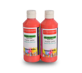 Discountershop Poster Paint Set Red | 2x | 250 ml Each Bottle | For Adults and Children | Height 16 cm | Washable and Ready to Use | Bright Colors | Ideal for Painters Discountershop Poster Paint Set Red | 2x | 250 ml Each Bottle | For Adults and Children | Height 16 cm | Washable and Ready to Use | Bright Colors | Ideal for Painters