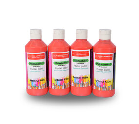 Discountershop Poster Paint Set Red | 4 Pieces | 16 x 5 cm | 250 ml Each | Suitable for Wood Paper Cardboard Stone Plaster Metal Plastic | Washable and Removable from Clothing | Opaque and Dries Waterproof Discountershop Poster Paint Set Red | 4 Pieces | 16 x 5 cm | 250 ml Each | Suitable for Wood Paper Cardboard Stone Plaster Metal Plastic | Washable and Removable from Clothing | Opaque and Dries Waterproof