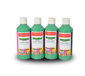 Discountershop Premium Poster Paint Set of 4 | Bright Green Opaque Colors | 5cm Wide | 16cm High | Each Bottle 250 ml |  For Creative Artwork on Any Surface | Perfect for Artists Discountershop Premium Poster Paint Set of 4 | Bright Green Opaque Colors | 5cm Wide | 16cm High | Each Bottle 250 ml |  For Creative Artwork on Any Surface | Perfect for Artists