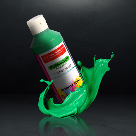Discountershop Premium Poster Paint Set of 4 | Bright Green Opaque Colors | 5cm Wide | 16cm High | Each Bottle 250 ml |  For Creative Artwork on Any Surface | Perfect for Artists