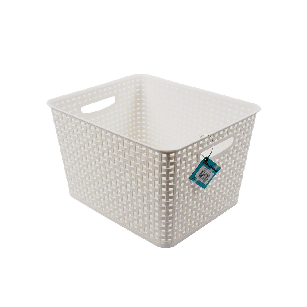 Discountershop Witte Opbergbak 36cm x 29.5cm x22cm | 17L | Kunststof Opbergmand Zonder Deksel | Eenvoudige Opslag Betrouwbaar Gebruik | Ideaal voor Keuken, Badkamer, Speelgoed en Meer! Discountershop Witte Opbergbak 36cm x 29.5cm x22cm | 17L | Kunststof Opbergmand Zonder Deksel | Eenvoudige Opslag Betrouwbaar Gebruik | Ideaal voor Keuken, Badkamer, Speelgoed en Meer!