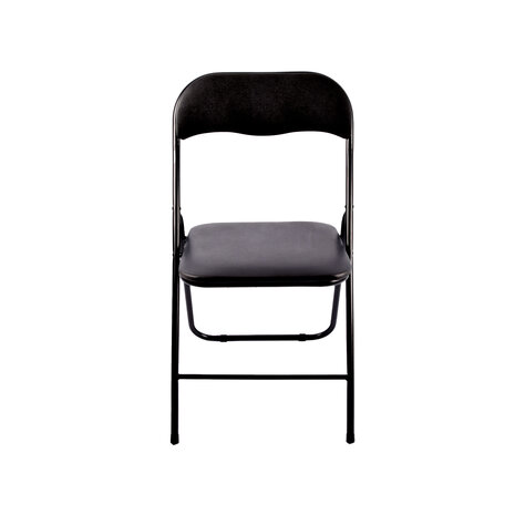 Discountershop Opvouwbare Klapstoel 37.5cm x 39cm x 78.5cm | Ideaal voor Eetkamer Keuken, Tuin en Camping | Zwart Ontwerp voor Dagelijks Gebruik en Gemakkelijke Opberging