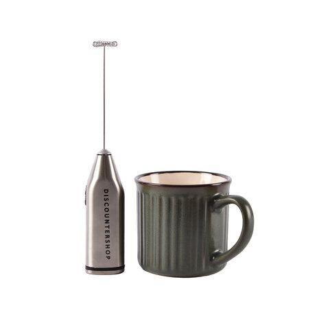 Discountershop RVS Milk Frother for Coffee, Latte, and Cappuccino | Battery Operated Milk Frother | 2xAA 1.5V Battery | Milk Frother For Baristas | 21cm x 4cm x 2.5 cm | Milk Frother for Latte Discountershop RVS Milk Frother for Coffee, Latte, and Cappuccino | Battery Operated Milk Frother | 2xAA 1.5V Battery | Milk Frother For Baristas | 21cm x 4cm x 2.5 cm | Milk Frother for Latte