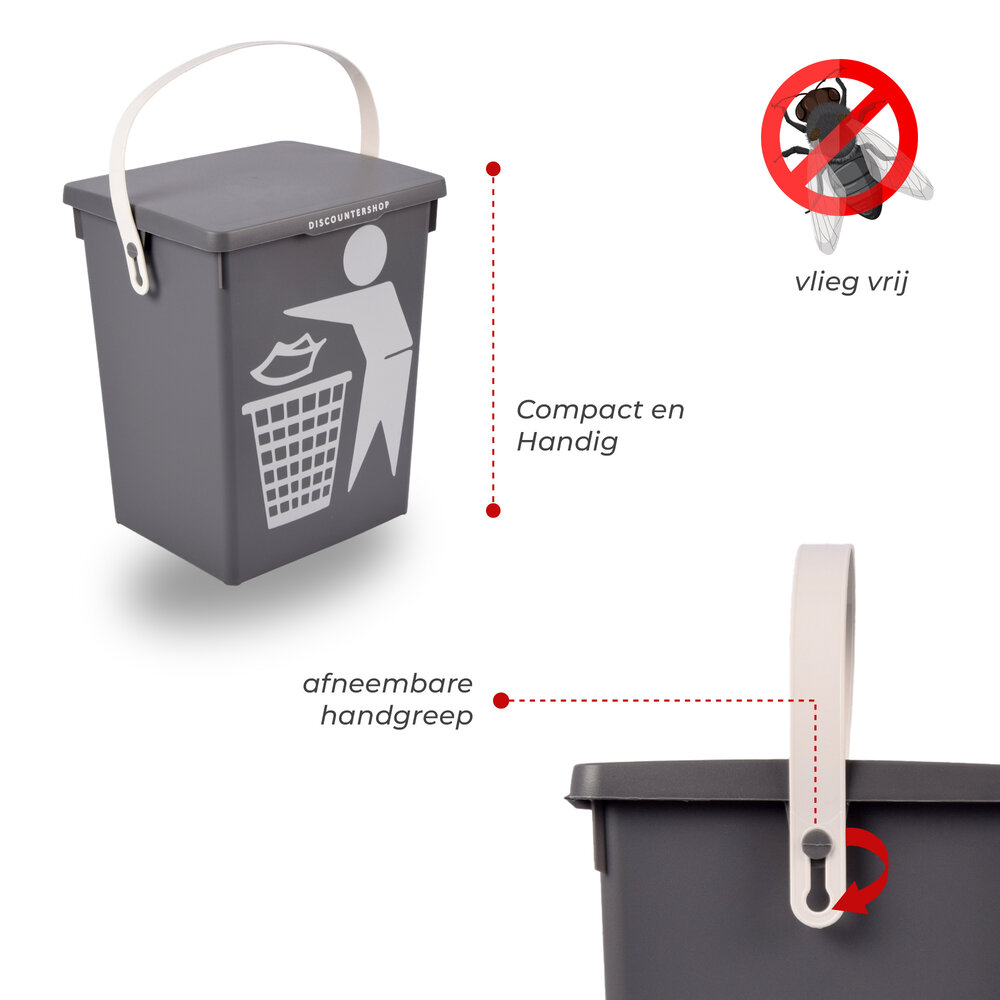 Discountershop Mini Dustbin with Lid 4.5Liter | Compact Mini Desktop Plastic Dustbin for Kitchen, Table, and Desk | 100% BIO Recyclable | 14x19x23cm Discountershop Mini Dustbin with Lid 4.5Liter | Compact Mini Desktop Plastic Dustbin for Kitchen, Table, and Desk | 100% BIO Recyclable | 14x19x23cm