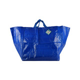 Discountershop Duurzame Kunststof Opbergtas 60L | Blauw | 1 Stuk | 37cm x 40cm x 41cm | Herbruikbare Boodschappentas en Jumbo Verhuizen tassen | Opbergzak met Handvatten | Perfect als Winkelen en Wasserij Tassen, Strand & Picknick