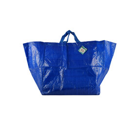 Discountershop Kunststof Opbergtas 60L | Blauw | 37cm x 40cm x 41cm | Herbruikbare Boodschappentas en Jumbo Verhuizen tassen | Opbergzak met Handvatten | Perfect als Winkelen en Wasserij Tassen, Strand & Picknick
