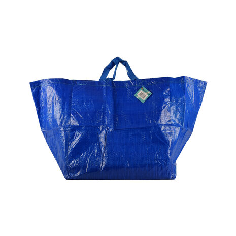 Discountershop Kunststof Opbergtas 60L | Blauw | 37cm x 40cm x 41cm | Herbruikbare Boodschappentas en Jumbo Verhuizen tassen | Opbergzak met Handvatten | Perfect als Winkelen en Wasserij Tassen, Strand & Picknick