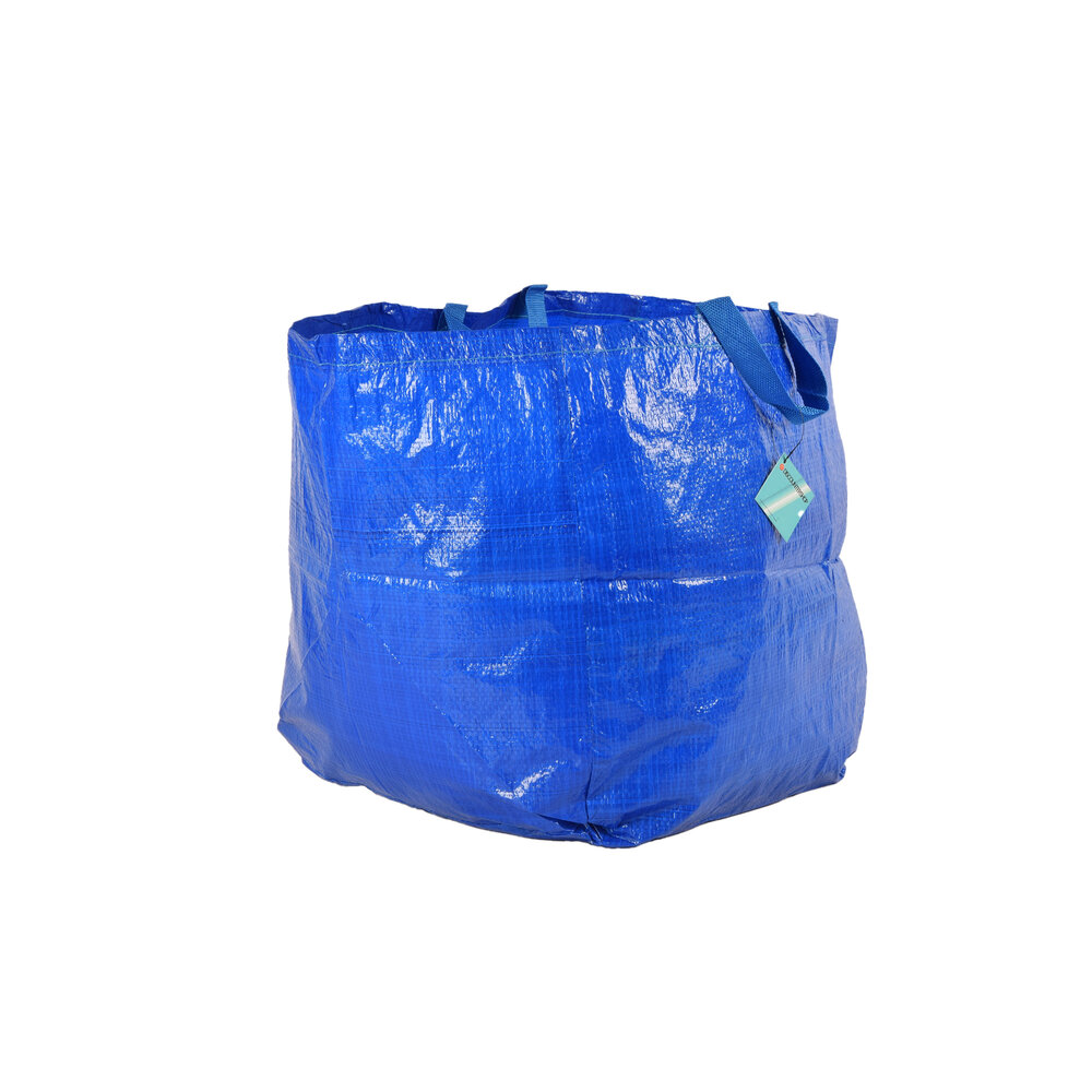 Discountershop Kunststof Opbergtas 60L | Blauw | 37cm x 40cm x 41cm | Herbruikbare Boodschappentas en Jumbo Verhuizen tassen | Opbergzak met Handvatten | Perfect als Winkelen en Wasserij Tassen, Strand & Picknick