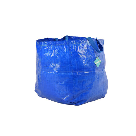 Discountershop Kunststof Opbergtas 60L | Blauw | 37cm x 40cm x 41cm | Herbruikbare Boodschappentas en Jumbo Verhuizen tassen | Opbergzak met Handvatten | Perfect als Winkelen en Wasserij Tassen, Strand & Picknick