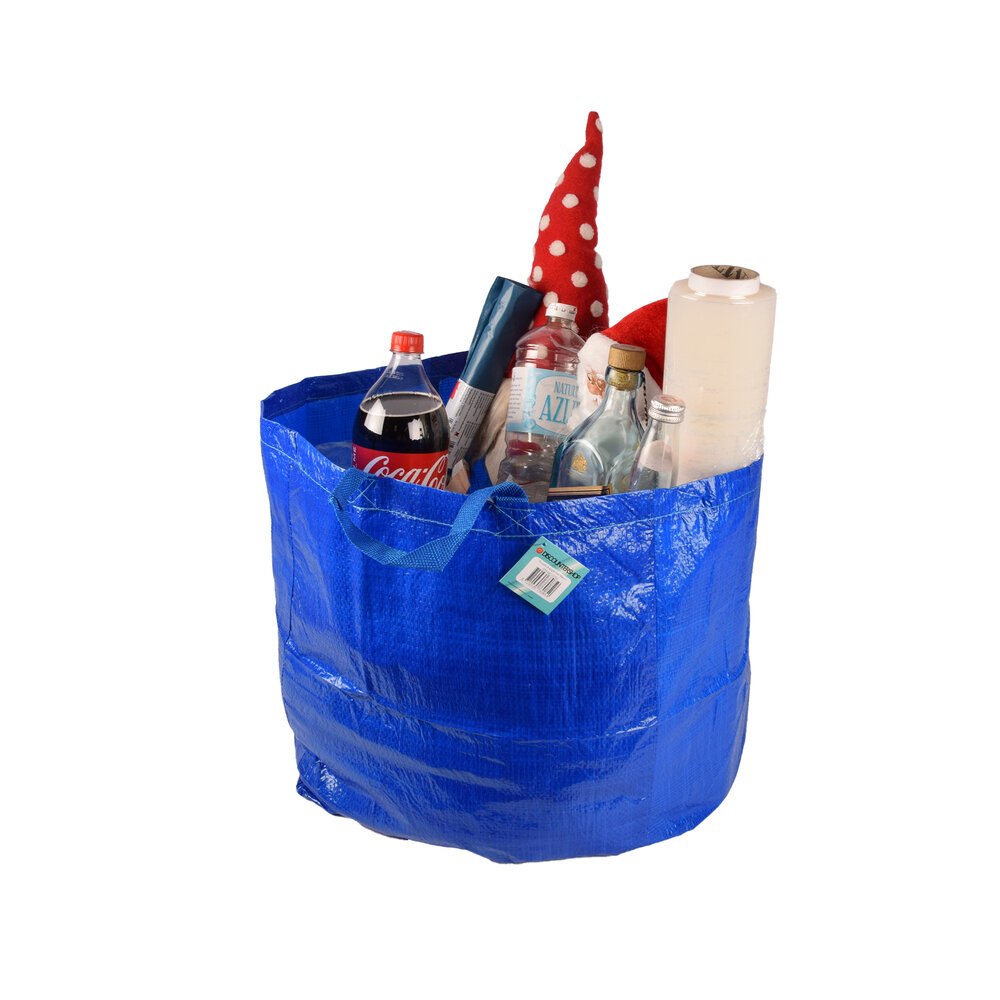 Discountershop Duurzame Kunststof Opbergtas 60L | Blauw | 1 Stuk | 37cm x 40cm x 41cm | Herbruikbare Boodschappentas en Jumbo Verhuizen tassen | Opbergzak met Handvatten | Perfect als Winkelen en Wasserij Tassen, Strand & Picknick Discountershop Duurzame Kunststof Opbergtas 60L | Blauw | 1 Stuk | 37cm x 40cm x 41cm | Herbruikbare Boodschappentas en Jumbo Verhuizen tassen | Opbergzak met Handvatten | Perfect als Winkelen en Wasserij Tassen, Strand & Picknick