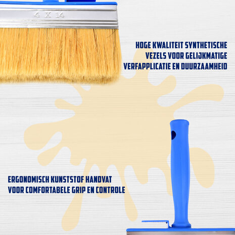 Discountershop Blokkwast Blauw | Duurzame Kunststof Verfborstel | 14x4x23cm | Voor Wanden Plafonds Houtverf Schuur Hek Vloer | Varkenshaar en Synthetische Haren | Geschikt voor Water en Olie | Een Kwast van Luxe Discountershop Blokkwast Blauw | Duurzame Kunststof Verfborstel | 14x4x23cm | Voor Wanden Plafonds Houtverf Schuur Hek Vloer | Varkenshaar en Synthetische Haren | Geschikt voor Water en Olie | Een Kwast van Luxe